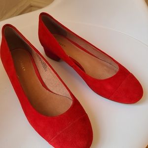 Halogen Red Suede Heels
